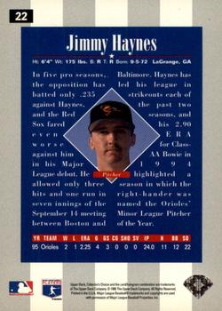 1996 Collector's Choice - Gold Signature #22 Jimmy Haynes Back