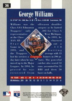 1996 Collector's Choice - Gold Signature #36 George Williams Back