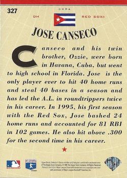 1996 Collector's Choice - Gold Signature #327 Jose Canseco Back