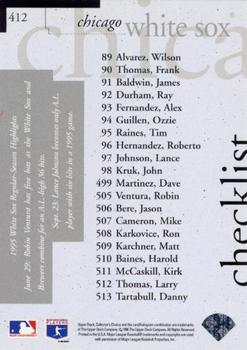 1996 Collector's Choice - Silver Signature #412 White Sox Checklist Back
