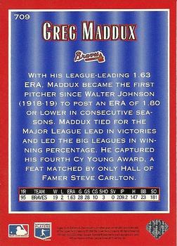 1996 Collector's Choice - Silver Signature #709 Greg Maddux Back