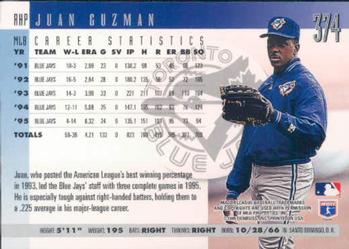 1996 Donruss #374 Juan Guzman Back