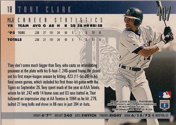 1996 Donruss #407 Tony Clark Back