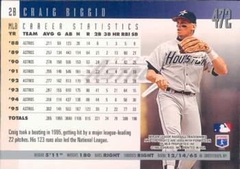 1996 Donruss #472 Craig Biggio Back