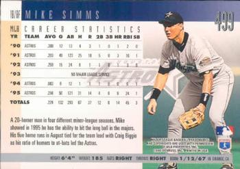 1996 Donruss #499 Mike Simms Back