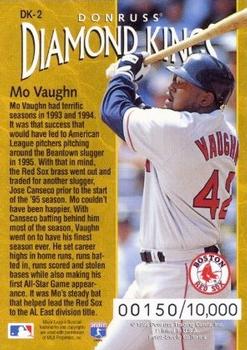 1996 Donruss - Diamond Kings #DK-2 Mo Vaughn Back
