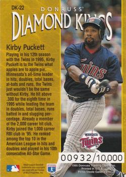 1996 Donruss - Diamond Kings #DK-22 Kirby Puckett Back