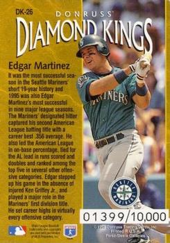 1996 Donruss - Diamond Kings #DK-26 Edgar Martinez Back