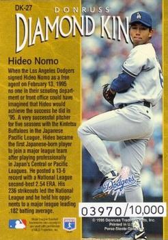 1996 Donruss - Diamond Kings #DK-27 Hideo Nomo Back