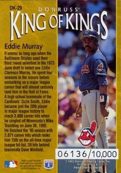 1996 Donruss - Diamond Kings #DK-29 Eddie Murray Back