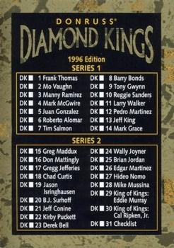 1996 Donruss - Diamond Kings #DK-31 Diamond Kings Checklist Front