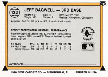 1990 Best #132 Jeff Bagwell Back
