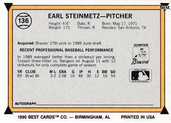 1990 Best #136 Earl Steinmetz Back