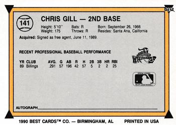 1990 Best #141 Chris Gill Back