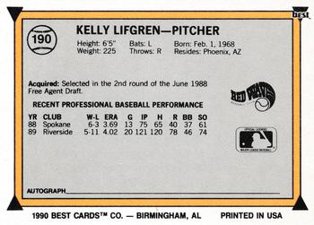 1990 Best #190 Kelly Lifgren Back
