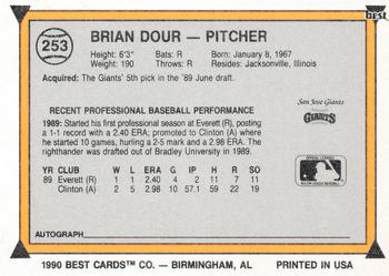 1990 Best #253 Brian Dour Back