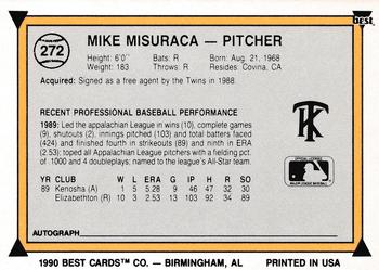 1990 Best #272 Mike Misuraca Back
