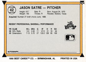 1990 Best #42 Jason Satre Back