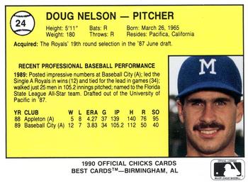 1990 Best Memphis Chicks #24 Doug Nelson  Back