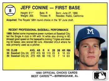 1990 Best Memphis Chicks #8 Jeff Conine  Back