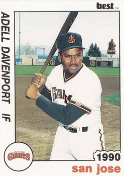 1990 Best San Jose Giants #8 Adell Davenport  Front