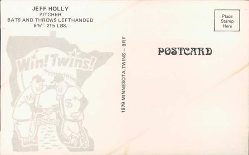1979 Minnesota Twins Postcards #NNO Jeff Holly Back