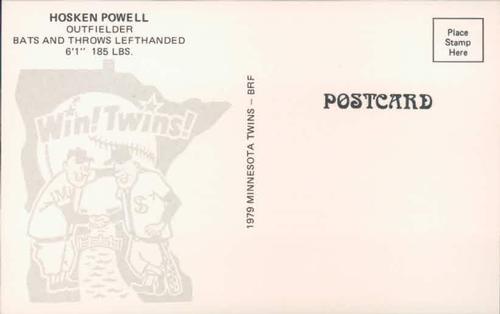 1979 Minnesota Twins Postcards #NNO Hosken Powell Back