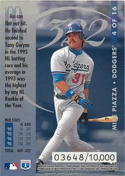 1996 Donruss - Hit List #4 Mike Piazza Back
