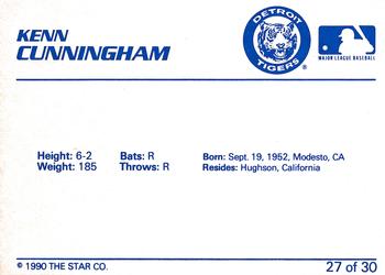 1990 Star Bristol Tigers #27 Kenn Cunningham Back