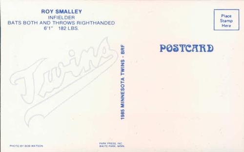 1985 Minnesota Twins Postcards #NNO Roy Smalley Back