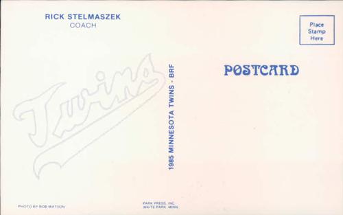 1985 Minnesota Twins Postcards #NNO Rick Stelmaszek Back