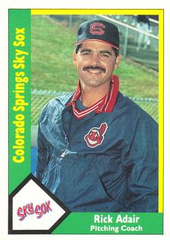 1990 CMC Colorado Springs Sky Sox #19 Rick Adair Front