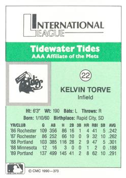 1990 CMC Tidewater Tides #22 Kelvin Torve Back