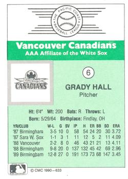 1990 CMC Vancouver Canadians #6 Grady Hall Back