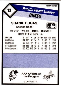 1989 CMC Albuquerque Dukes #13 Shanie Dugas  Back