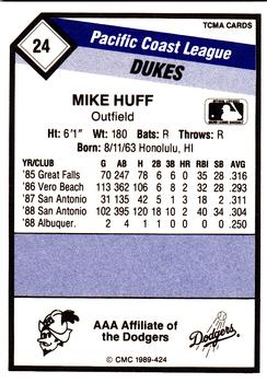1989 CMC Albuquerque Dukes #24 Mike Huff  Back