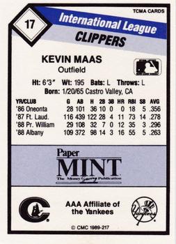1989 CMC Columbus Clippers #17 Kevin Maas  Back