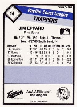 1989 CMC Edmonton Trappers #14 Jim Eppard  Back