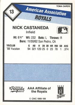 1989 CMC Omaha Royals #13 Nick Castaneda  Back