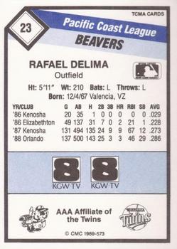 1989 CMC Portland Beavers #23 Rafael Delima  Back