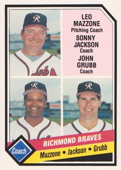 1989 CMC Richmond Braves #24 Leo Mazzone / Sonny Jackson / John Grubb Front