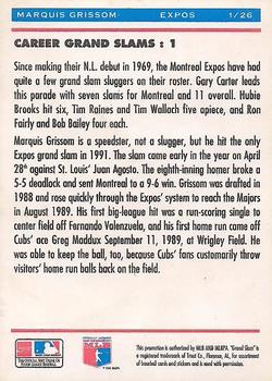 1992 Upper Deck Denny's Grand Slam Holograms #1 Marquis Grissom Back