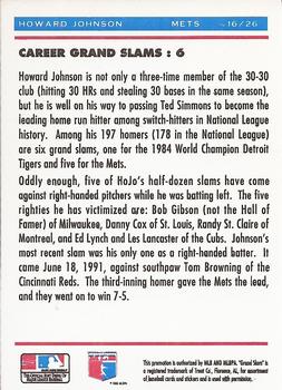 1992 Upper Deck Denny's Grand Slam Holograms #16 Howard Johnson Back