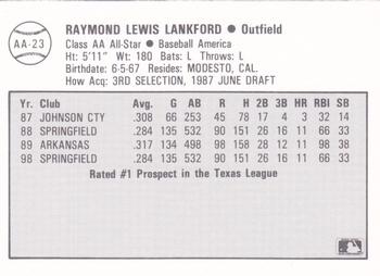 1989 Best Baseball America AA Prospects #AA23 Ray Lankford  Back