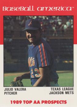 1989 Best Baseball America AA Prospects #AA28 Julio Valera  Front