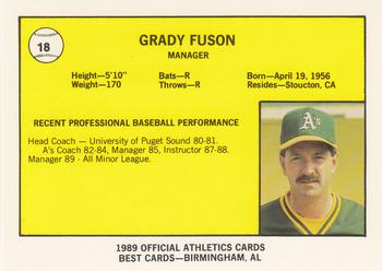 1989 Best Medford Athletics #18 Grady Fuson Back