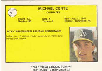 1989 Best Medford Athletics #1 Michael Conte  Back