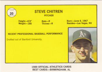 1989 Best Medford Athletics #20 Steve Chitren  Back