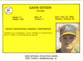 1989 Best Medford Athletics #29 Gavin Osteen  Back
