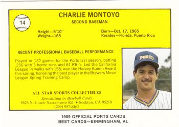 1989 Best Stockton Ports #14 Charlie Montoyo  Back